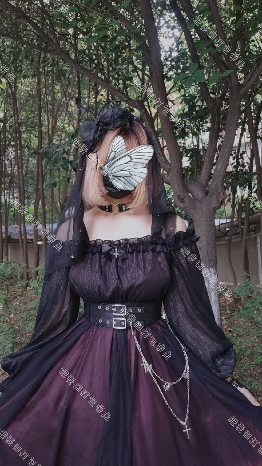 Cornfield Lolita - The Girl Assassin - Halloween Gothic Lolita Irregularly Hemline Dress (S) 11476:180184