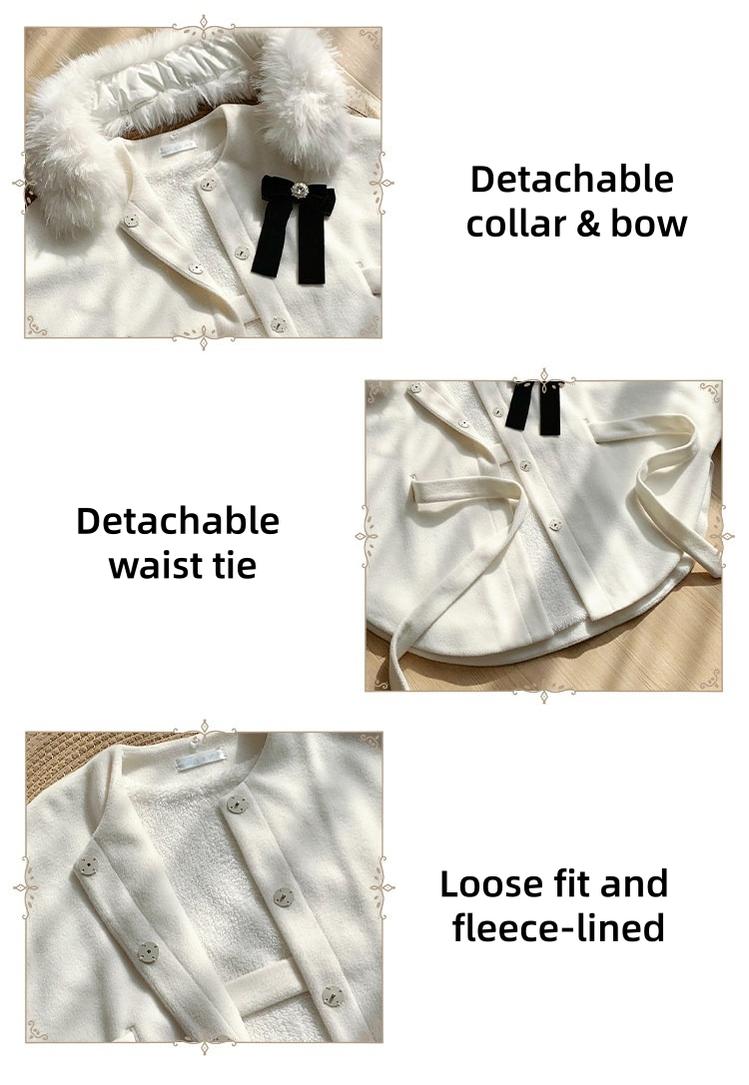 Winter Island Memory - Elegant Lolita Winter Coat & OP Dress Set