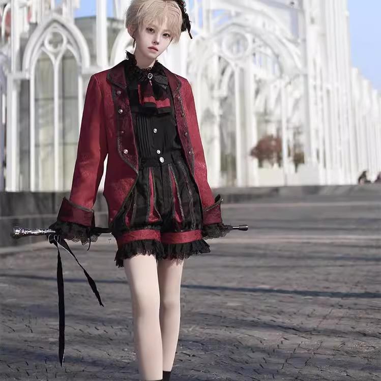 CastleToo - Coffin of Pilgrimage - Ouji Lolita Shirt Pants Suit Medieval European Prince Suit