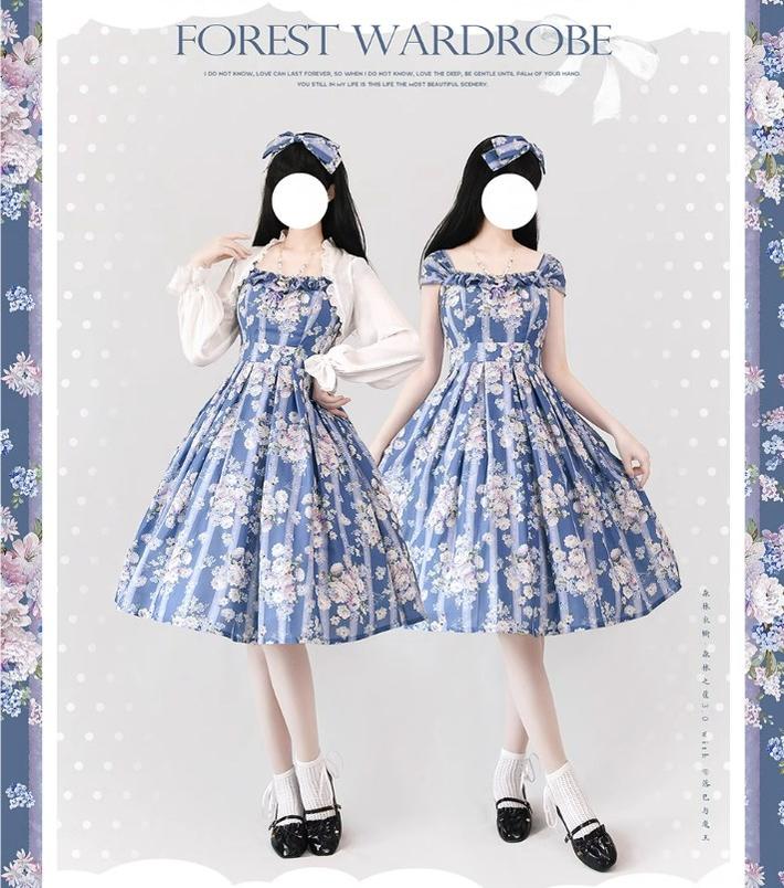 Forest Wardrobe~Forest Basket 3.0~Vintage Lolita JSK Dress Summer Thin Dress 15766:466106