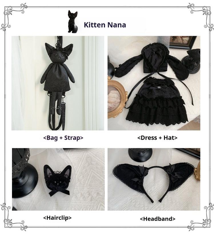 With PUJI - Puppet Box - Kawaii Lolita Bag Lamb Kitten Detachable Bag Dress Hat 40976:682470