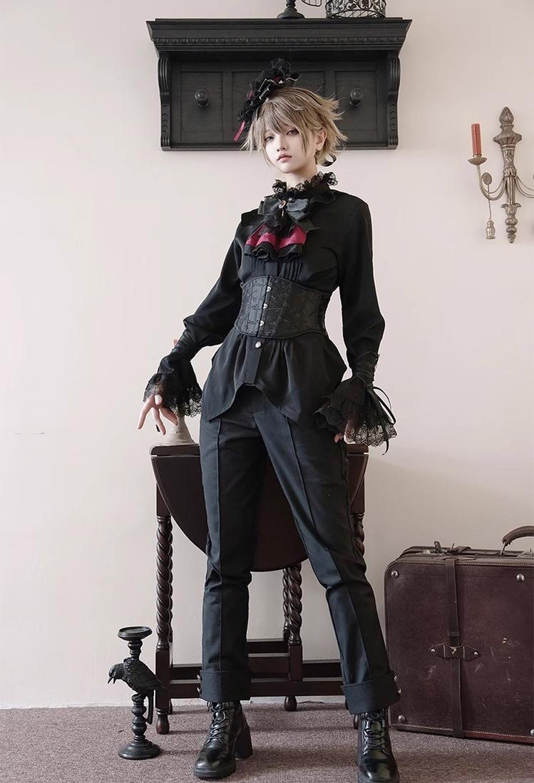 CastleToo - Coffin of Pilgrimage - Ouji Lolita Shirt Pants Suit Medieval European Prince Suit