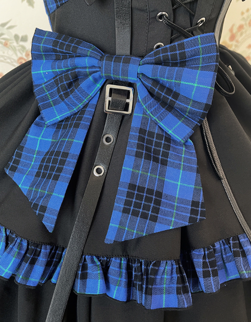 Alice Girl~Gothic Lolita Dress Blue Plaid Jumper Dress 16290:217538
