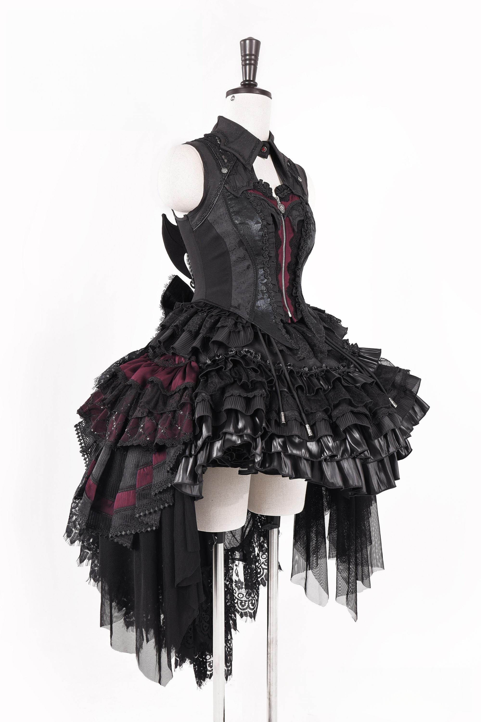 Holic - Gothic Lolita Adjustable Length Trailing, Wide Brim BNT (Burgundy) 44886:824864