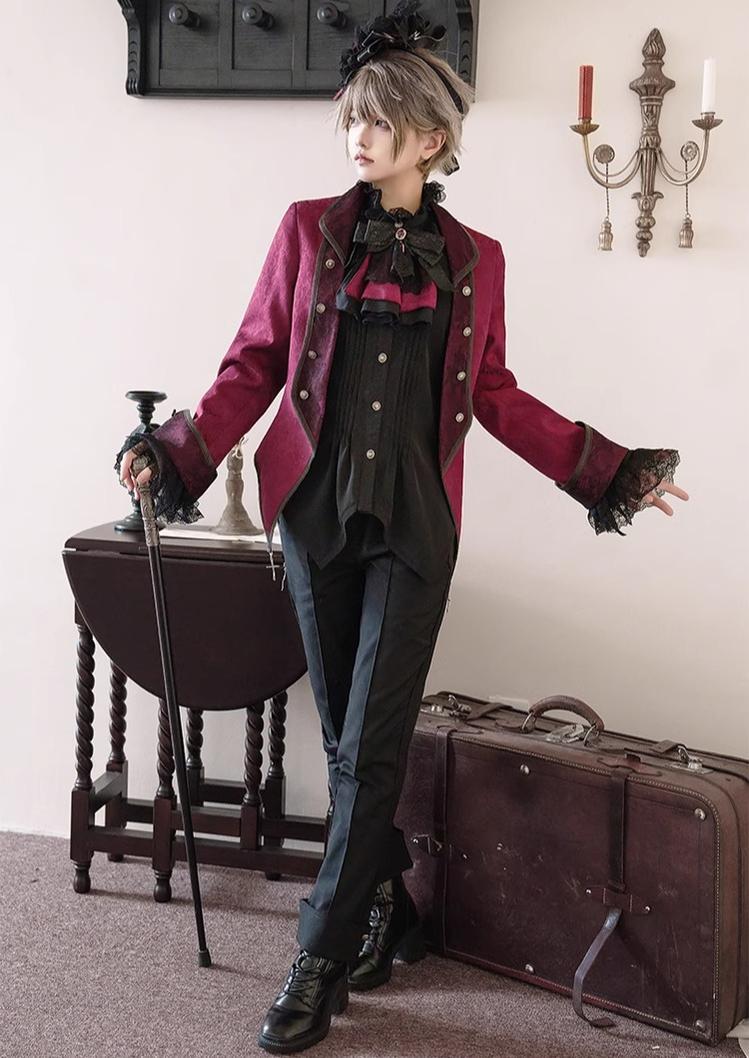 CastleToo - Coffin of Pilgrimage - Ouji Lolita Shirt Pants Suit Medieval European Prince Suit 35586:496902