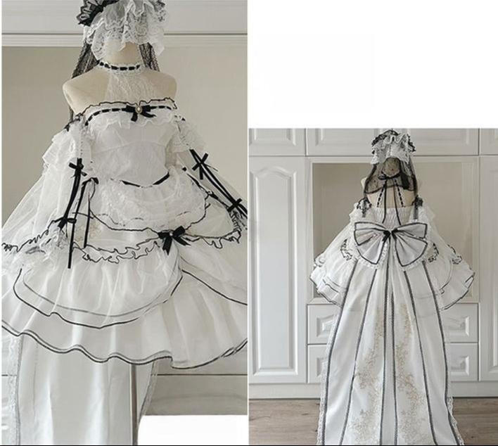 Daydream Whisper - Layered Poem - Wedding Sweet Plus Size Lolita JSK Dress Set 44159:797653