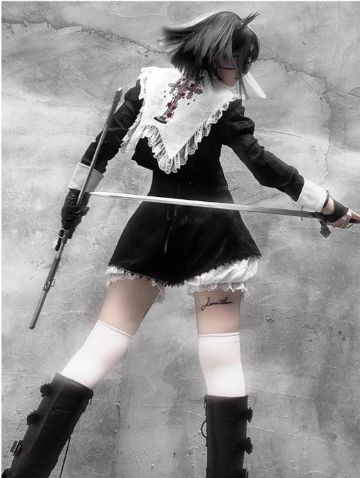 CastleToo - Crossbone - Ouji Lolita Shorts Suit Gothic Lolita Top and Blouse 41434:702626