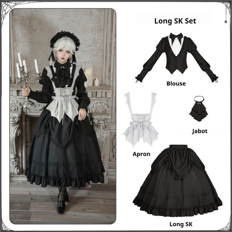 With PUJI - Night Talk - Gothic Lolita Skirt Dress Set, Batwing-shaped Accents (L M S) 44188:797787