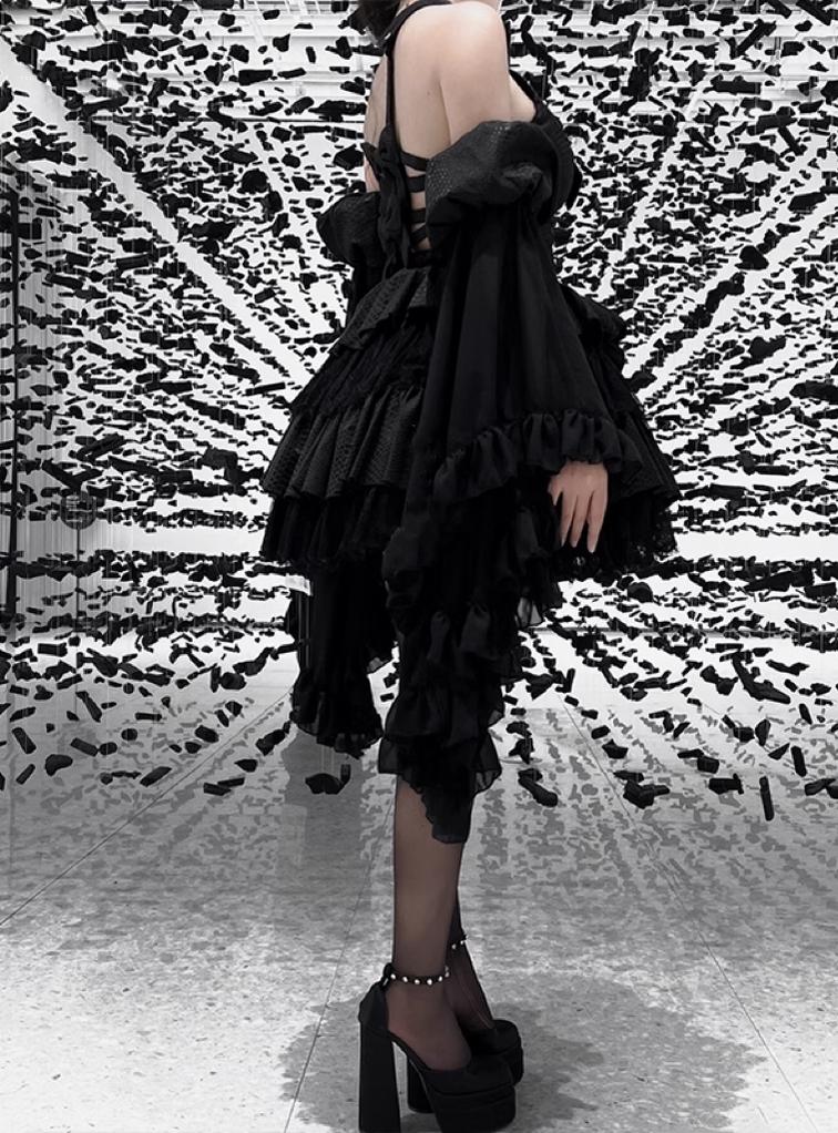 Diamond Honey - Desire Serpent - Gothic Lolita JSK Dress Snake Print Slimming Backless Dress
