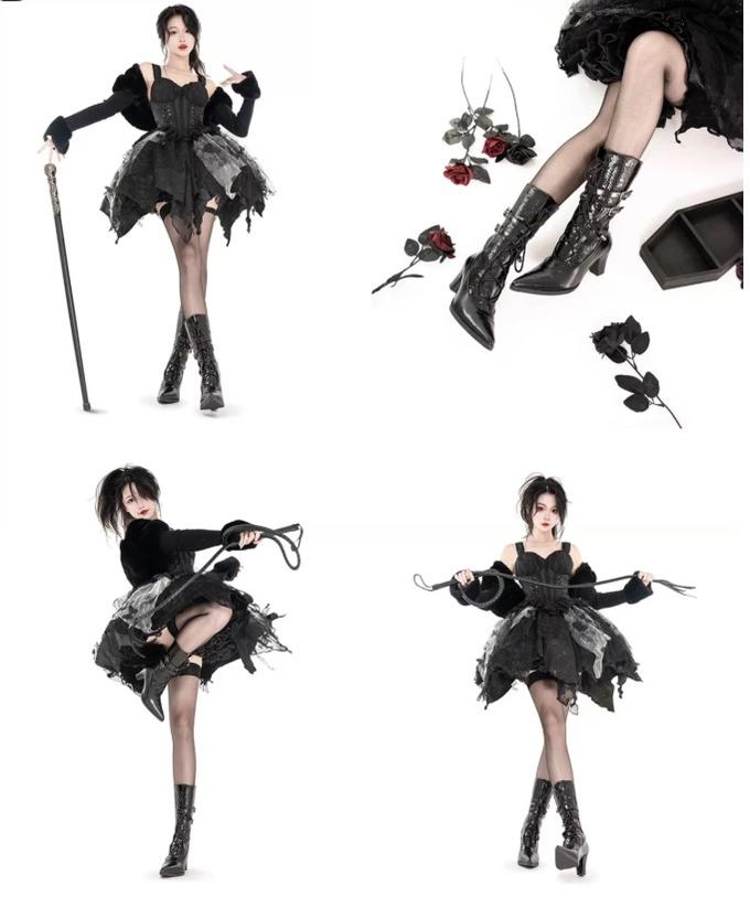 MODO - Gothic Lolita Heel Shoes, Faux Snakeskin Texture