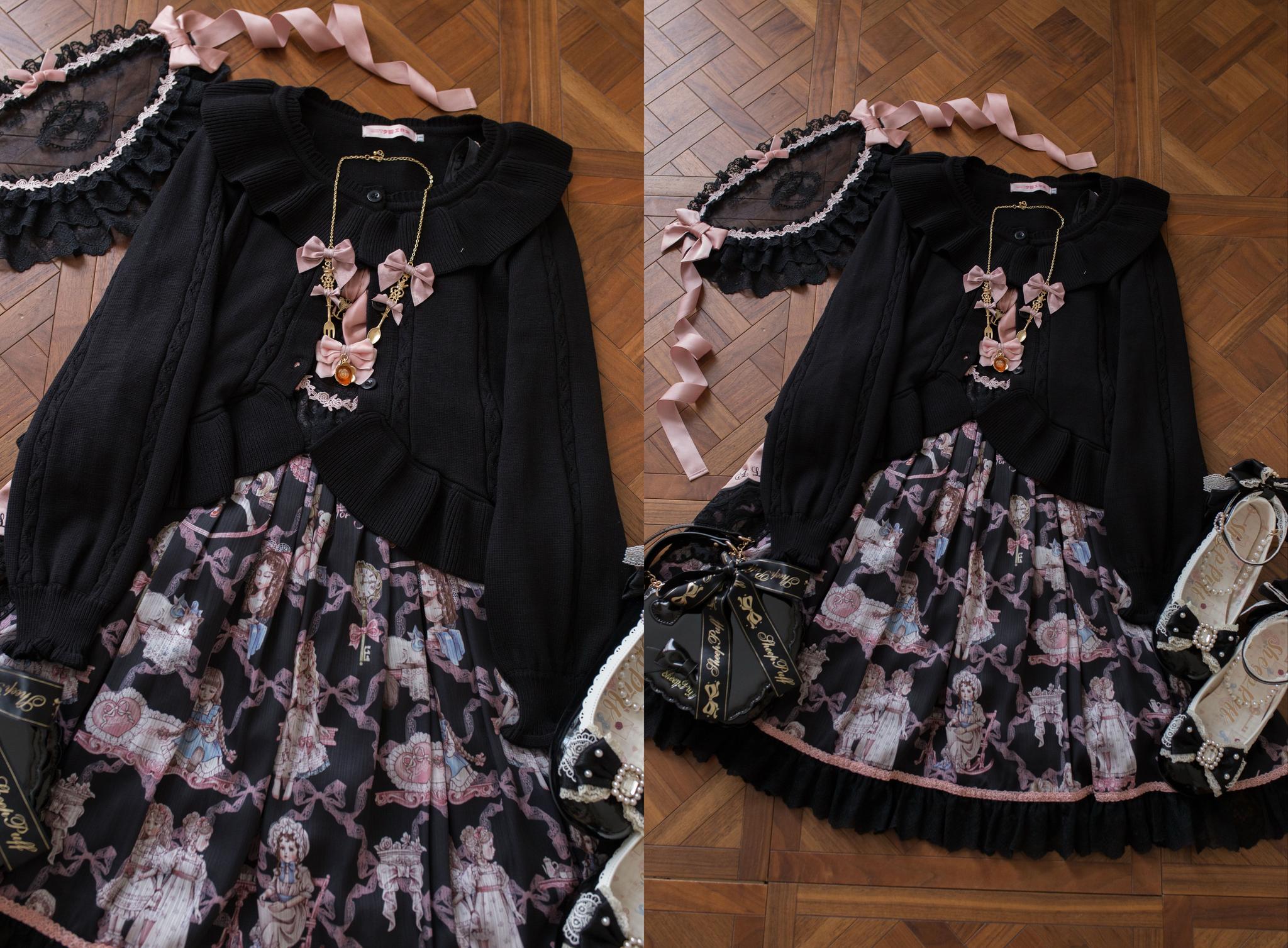 Hot Chocolate - Solid Lolita Cardigan, Ruffle Details 44516:811927