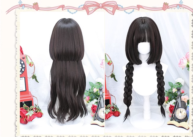 Dalao Home - Sweet Lolita Hime Cut Long Curly Wig Multicolor