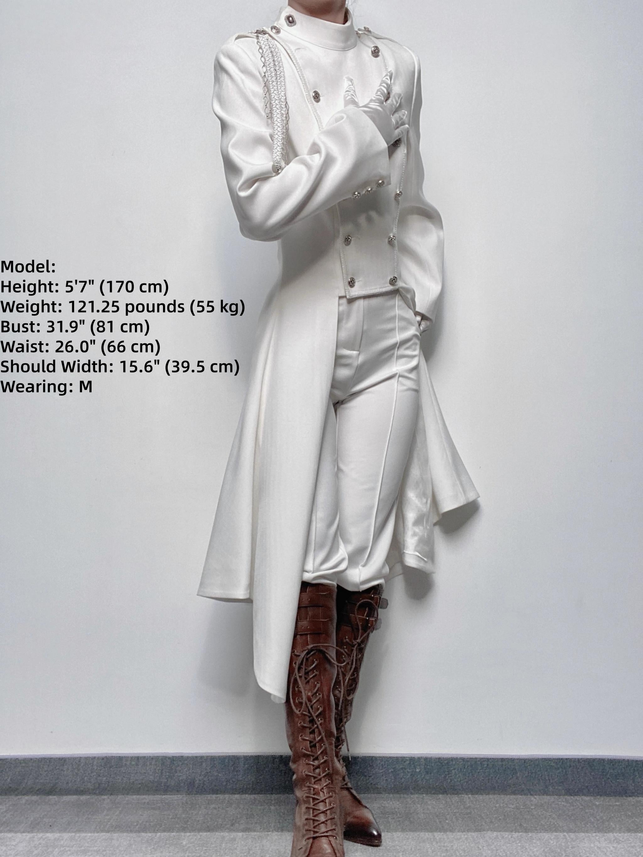 Galaxy Key - Eternal Night Moon - Double-Breasted Ouji Lolita Coat, Built-in Shoulder Pads 44342:805369