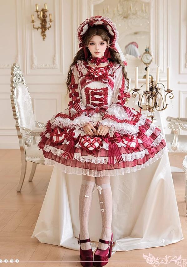 Shuang Sheng Xiao Xiong - Heart of Love - Sweet Lolita Wedding JSK, Bow Details 44306:803350