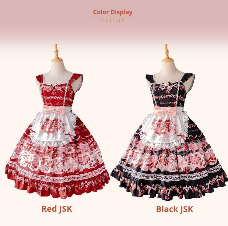 OCELOT - Sweet Lolita Lolita JSK and SK Rabbit Strawberry Dress Black JSK without blouse S