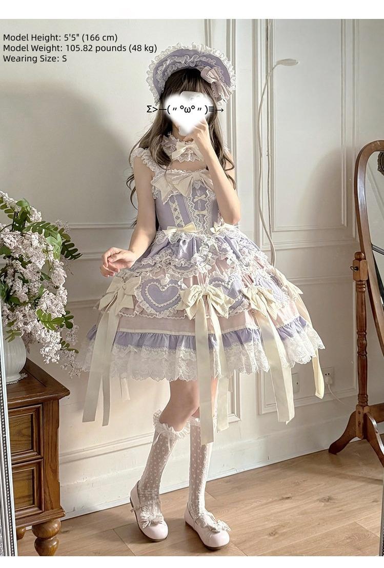 Dream Melody - Gorgeous Sweet Lolita JSK Dress, Lace & Bows 44442:809792