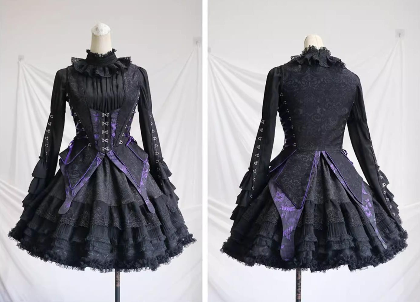 MILU ORIG - Herbarium - Gothic Lolita Skirt Set Vest Blouse Multicolors