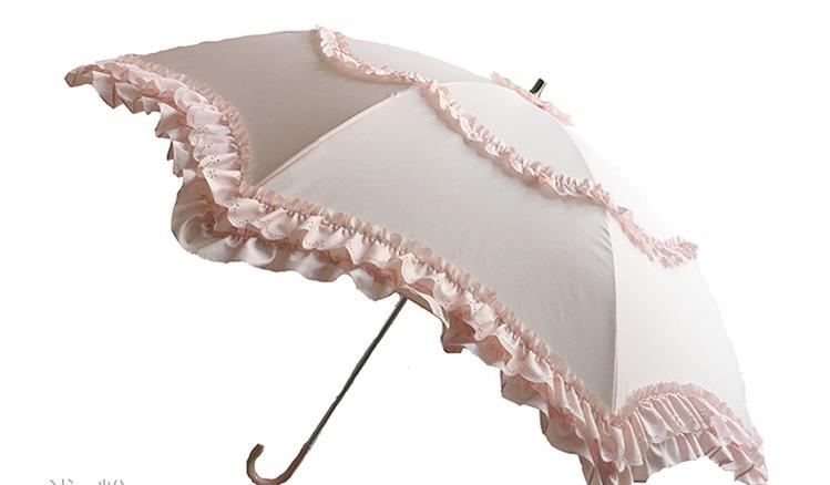 Whale Island - Kawaii Lolita Parasol Daily Lolita Two-folded Umbrella withered pink