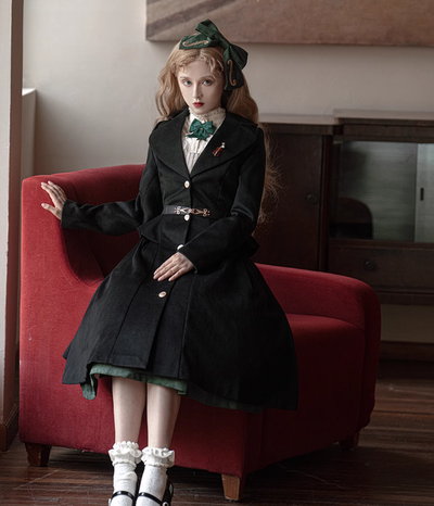 Miss Point~Golden Movement~Elegant Lolita Woolen Coat Quilted Overcoat Customized   