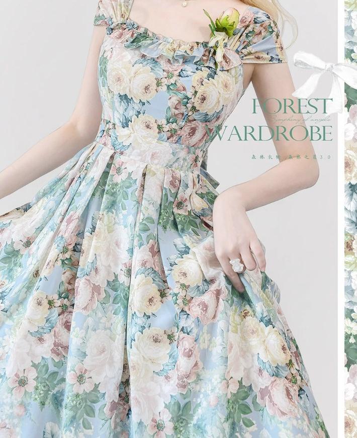Forest Wardrobe~Forest Basket 3.0~Vintage Lolita JSK Dress Summer Thin Dress (2XL L M S XL) 15766:466176