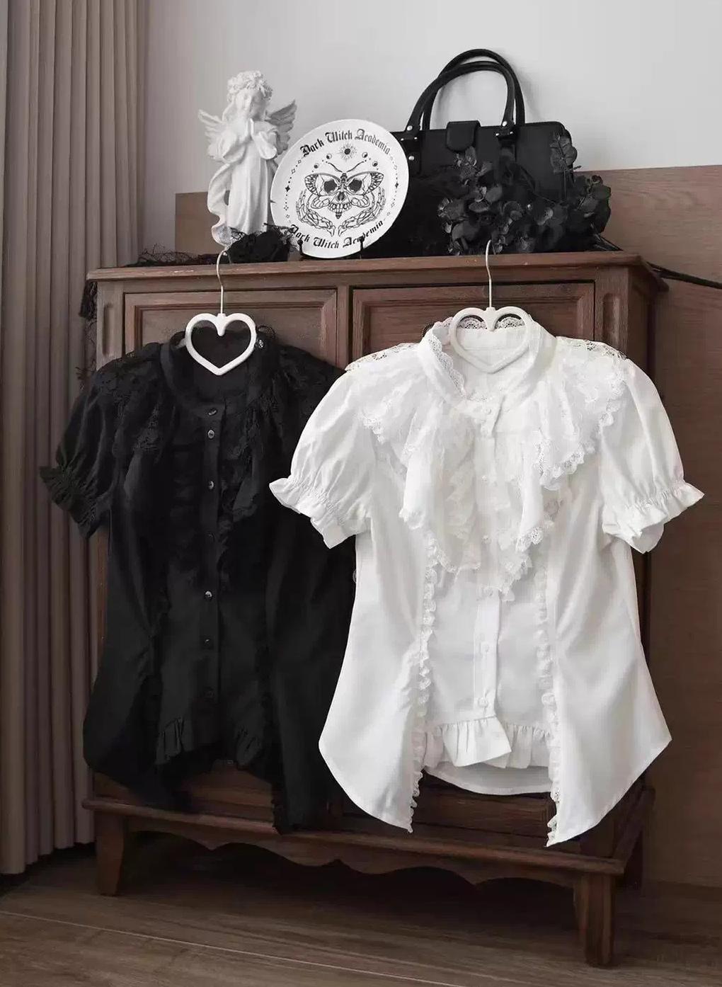 Gothic Lolita Shirt, Detachable Flared Sleeves 44490:813238