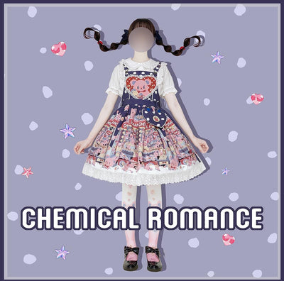 Chemical Romance~Sweetheart Doll Machine~Sweet Lolita Printed Salopette 15502:203822