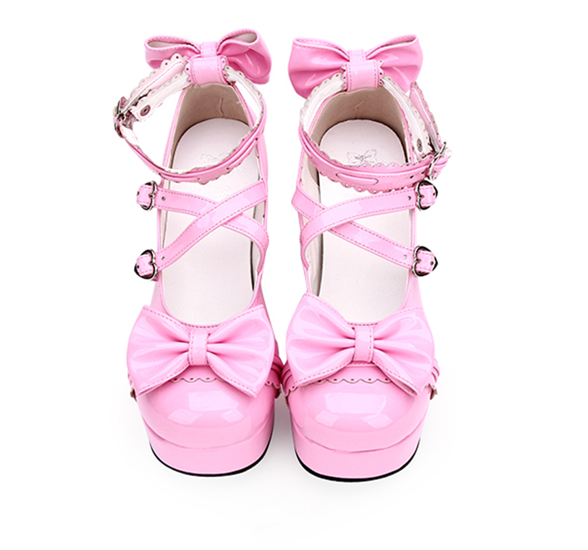 Angelic imprint - Sweet Lolita Heels Shoes Princess Tea Party Low Cut Shoes 39 Shining Pink