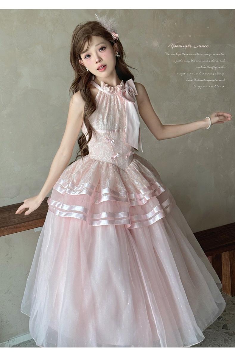Urtto - Moonlight Dance - Elegant Lolita Halter-neck JSK Dress in Ballet Style