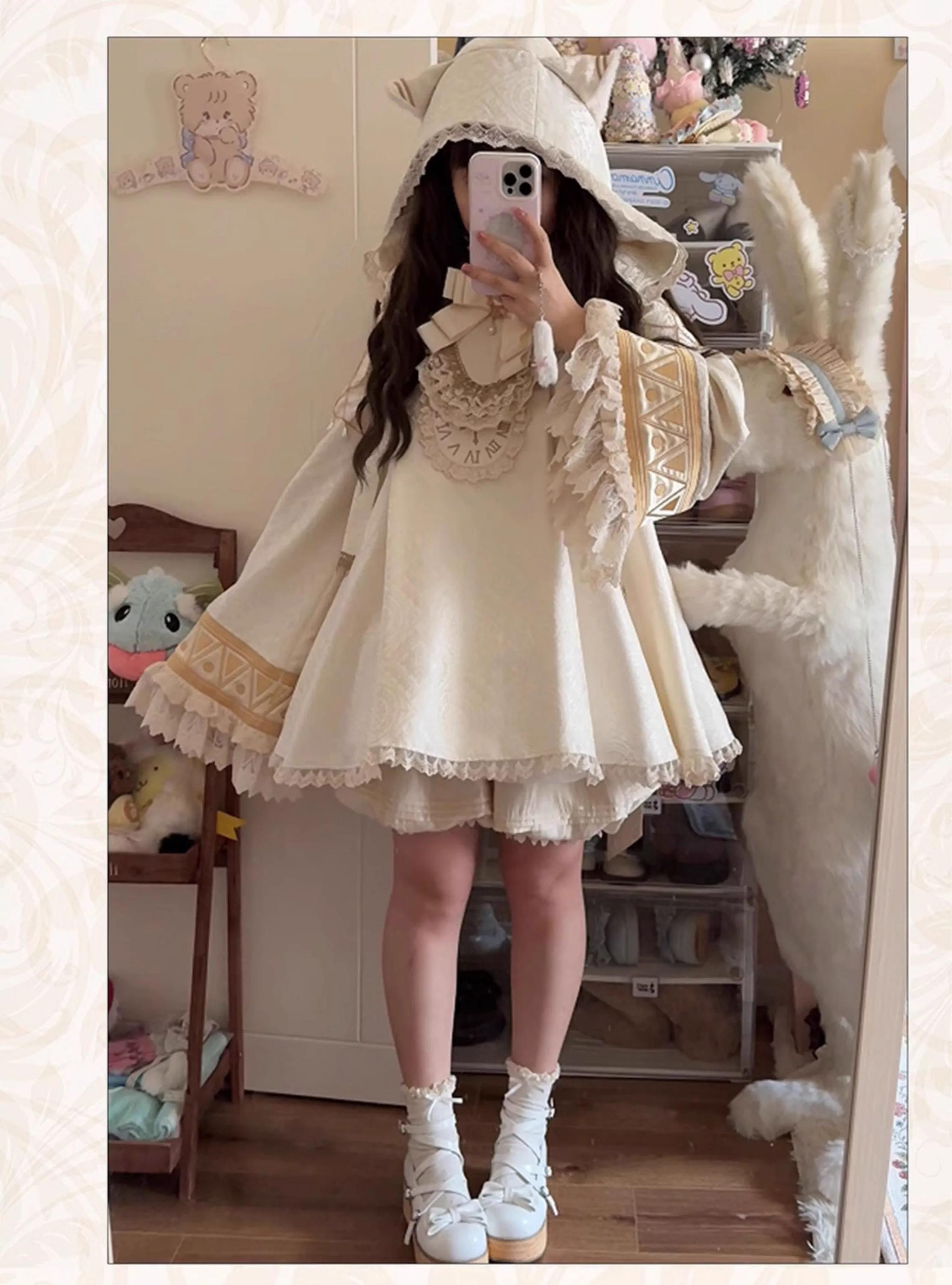 LizBird~Reincarnation of Time~Elegant Lolita OP Set with Waist-Cinching and A-Line Styles