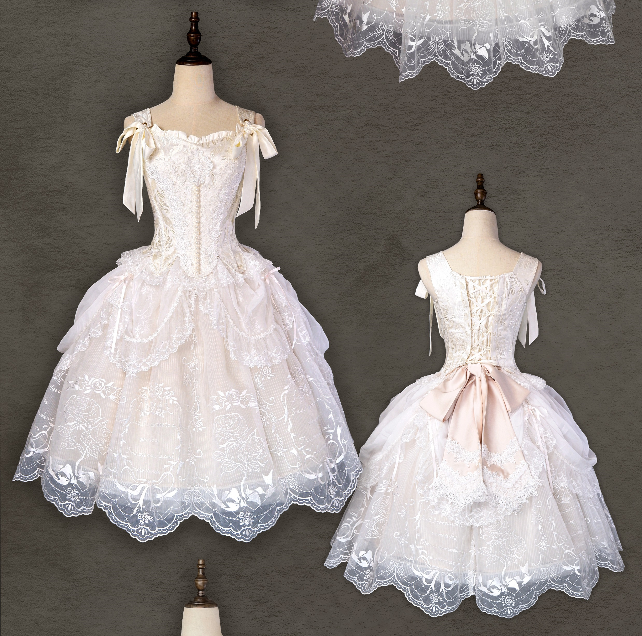 AuroraBorealis - Moonshadow - Gorgeous Wedding Lolita Dress Set Embroidered JSK SK and Bodice (L M S XL XS XXL) 41640:724988