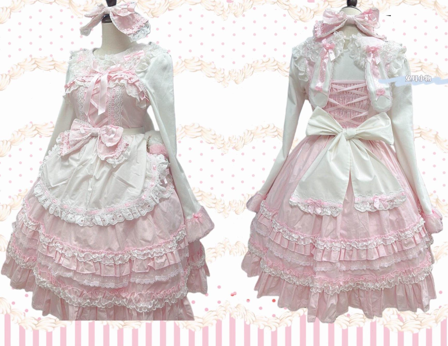 Little Dessert Chef - Old School Lolita JSK Dress, Cream-Like Ruffle