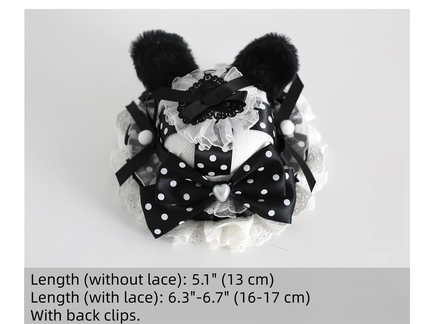 Xiaogui - Polka Dot Lolita Headdress, Detachable Bunny Ear 44136:796628