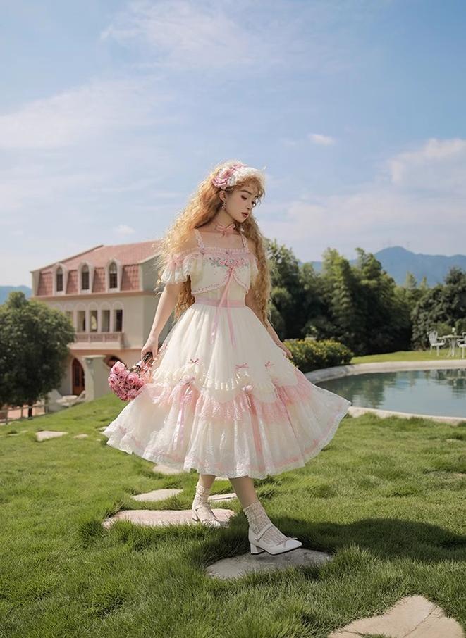 Mademoiselle Pearl - Rose Garden - Elegant Lolita Dress Bridal Floral Dress