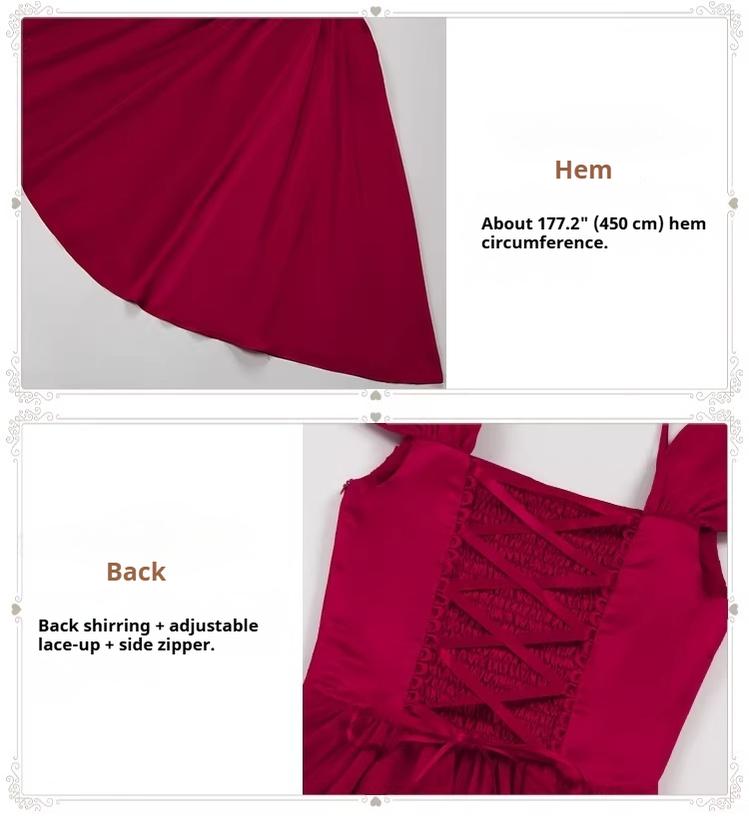 For Beloved - Classic Lolita Satin JSK Dress Set, Fishbone Waist