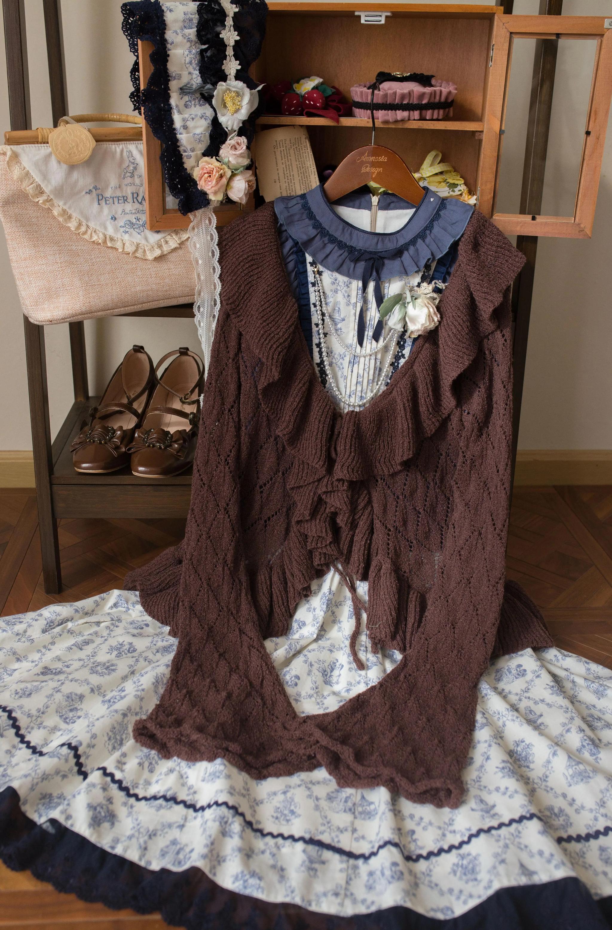 MIST - Sunset Bouquet - Elegant Lolita Cardigan, Flounce Hem 43794:785624