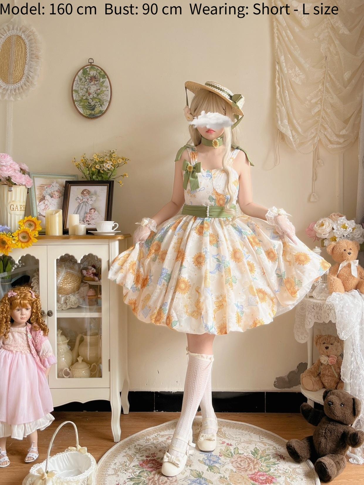 Akiyama Future Studio~Sunflower Print Lolita JSK Dress in Breathable Light Fabric 42790:753755