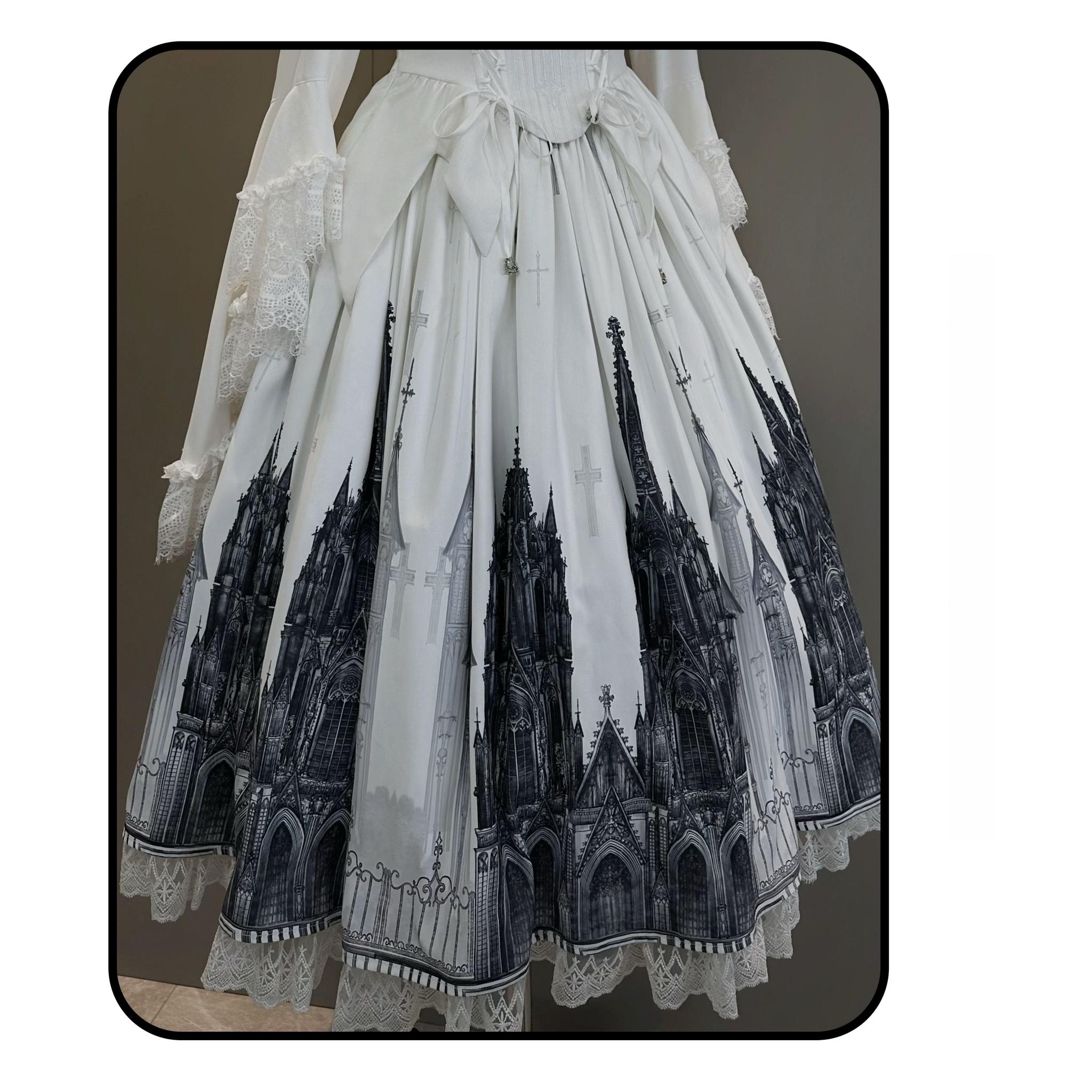 Susin Lolita - Night Traveler - Gothic Lolita Skirt Outfit Long Coat Shirt and Bustier Set 42118:727582