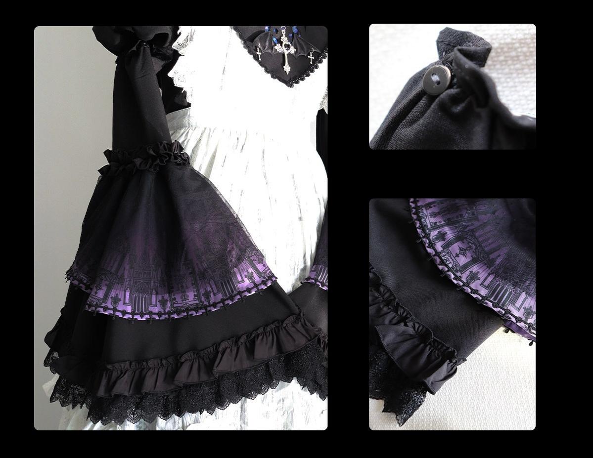Stellar Orbit Cathedral - Gothic Lolita Hime Sleeve Blouse & Corset & Mamian Skirt Set 45901:867487