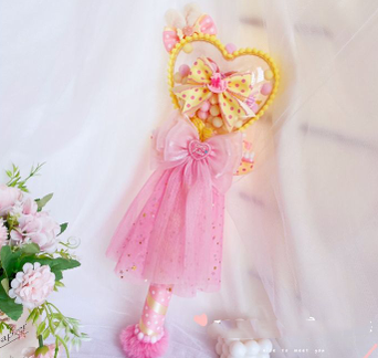 Sweetheart Endless - Sweet Lolita Fairy Wand Handmade Multicolor Heart Shaped hallowmas orange heart fairy wand