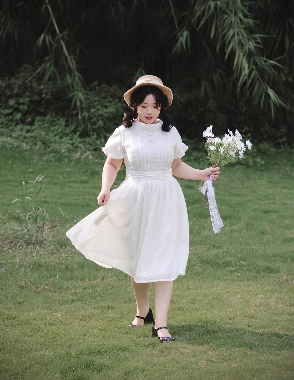 Forest Wardrobe - Forest Gallery - Classic Lolita OP Dress Country Style Tencel Dress S White