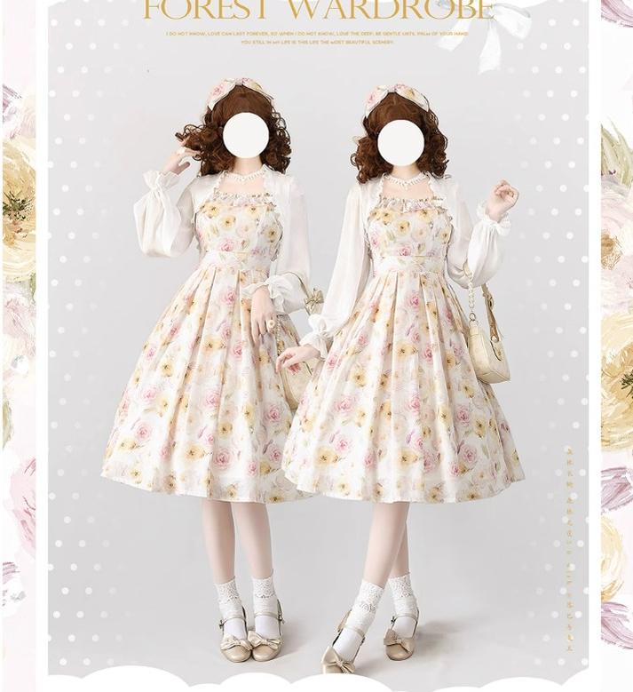 Forest Wardrobe~Forest Basket 3.0~Vintage Lolita JSK Dress Summer Thin Dress 15766:466112