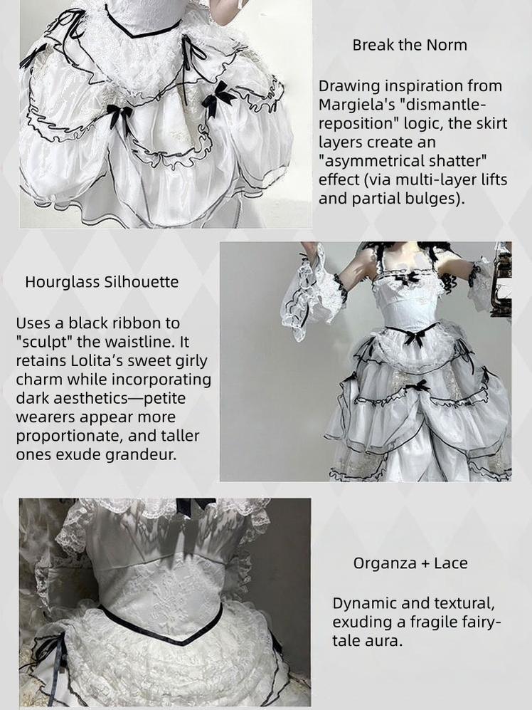 Daydream Whisper - Layered Poem - Wedding Sweet Plus Size Lolita JSK Dress Set 44159:797522