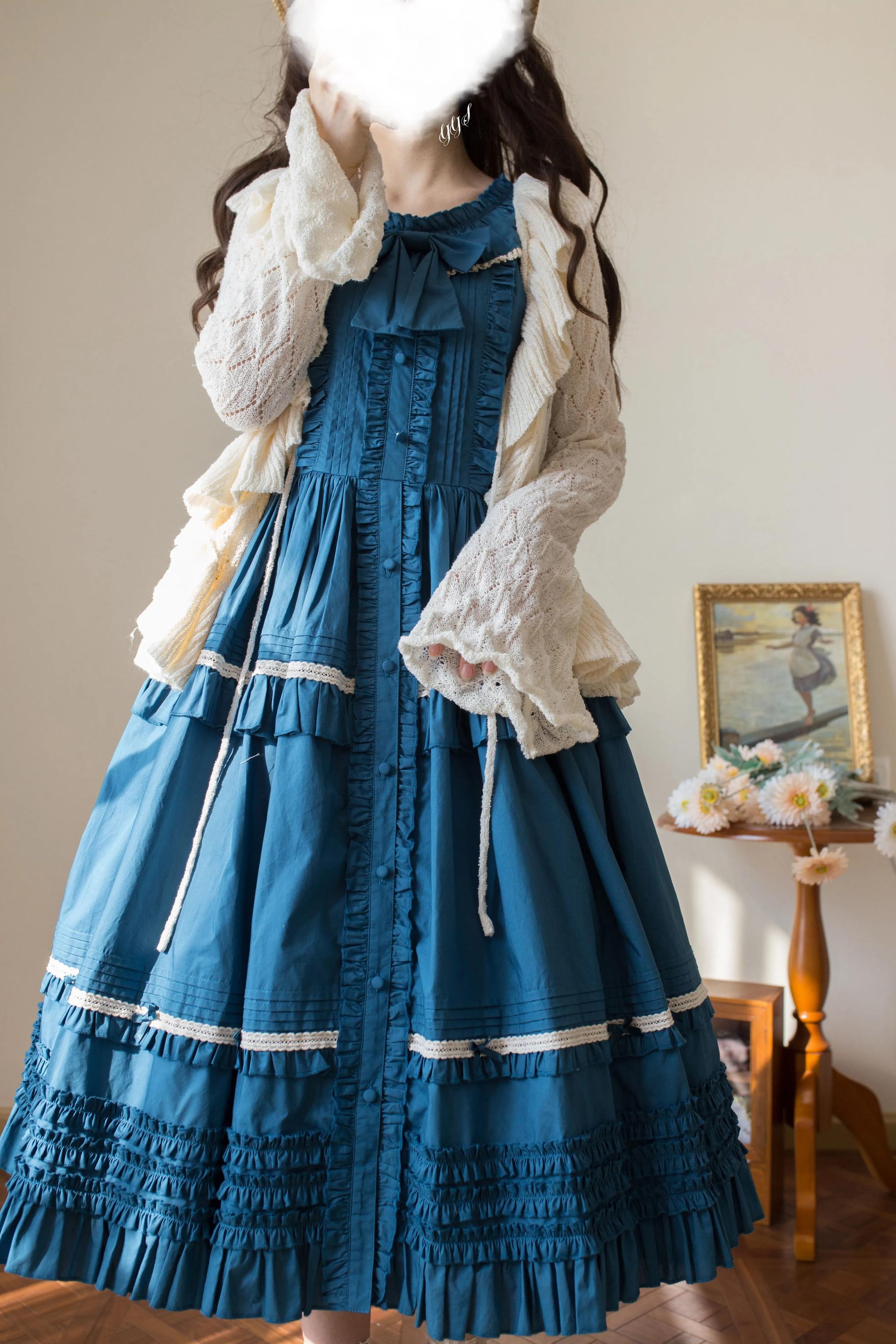 Sunset Bouquet - Elegant Lolita Cardigan, Flounce Hem