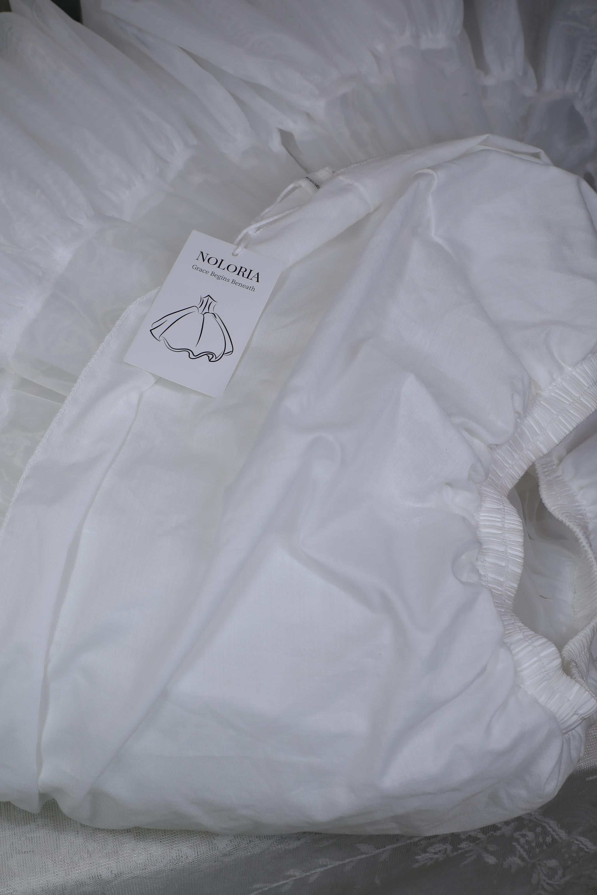 Noloria - White Puffy Lolita Petticoat, 17.7" (45 CM), Cotton Lining