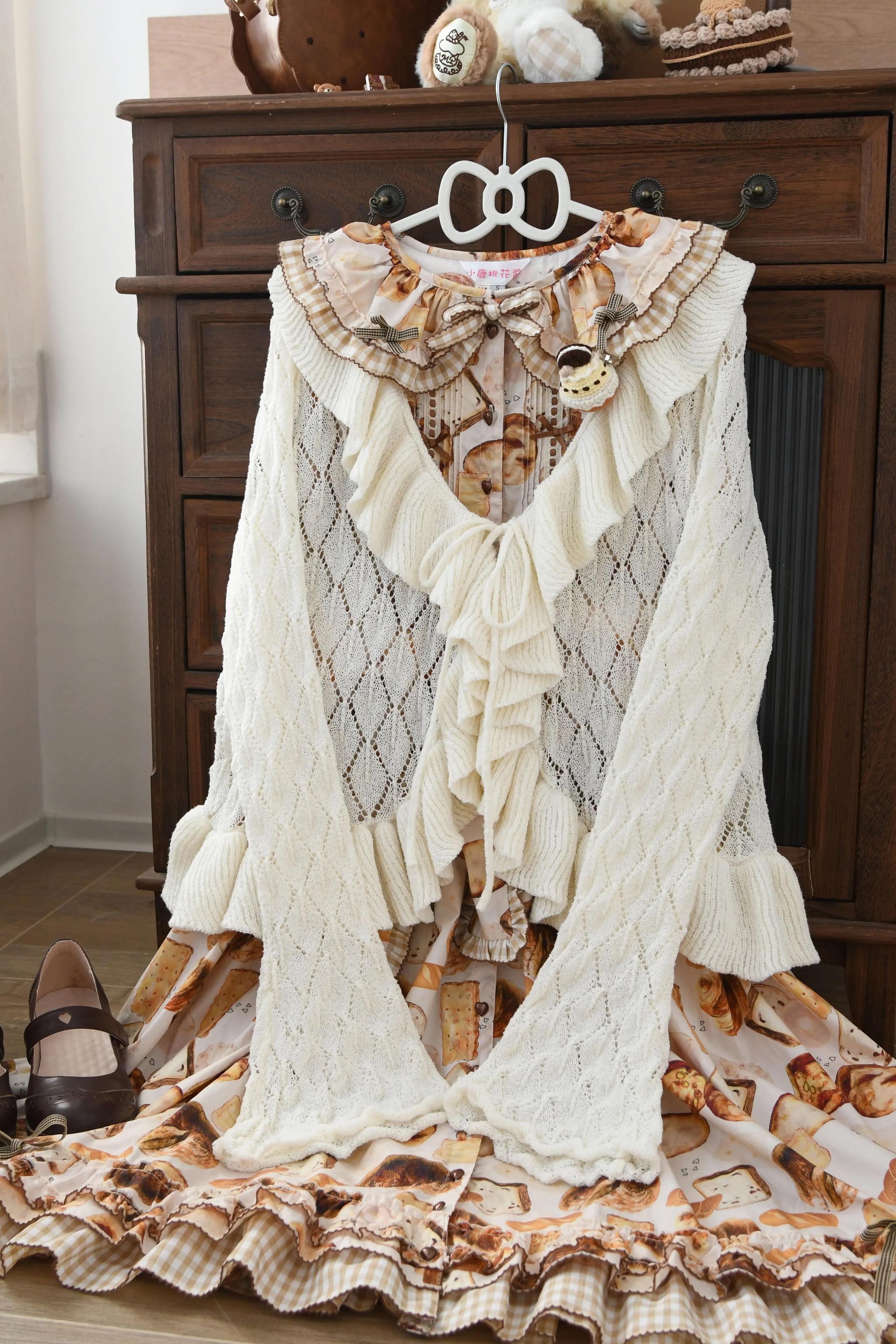 Sunset Bouquet - Elegant Lolita Cardigan, Flounce Hem