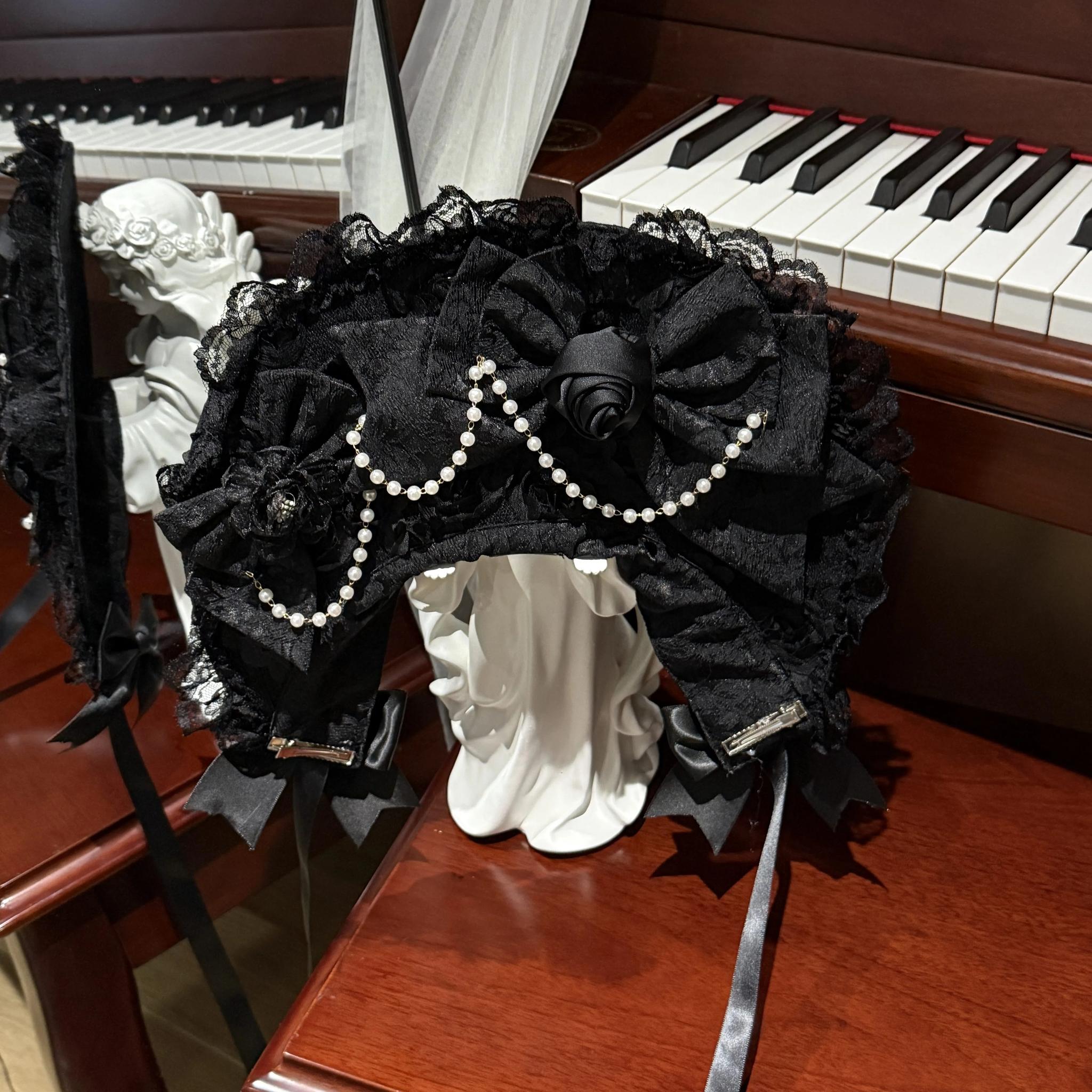 Sugar Girl - Rose Princess - Halloween Gothic Lolita JSK, Sheer Rose Dress Black - BNT Only S
