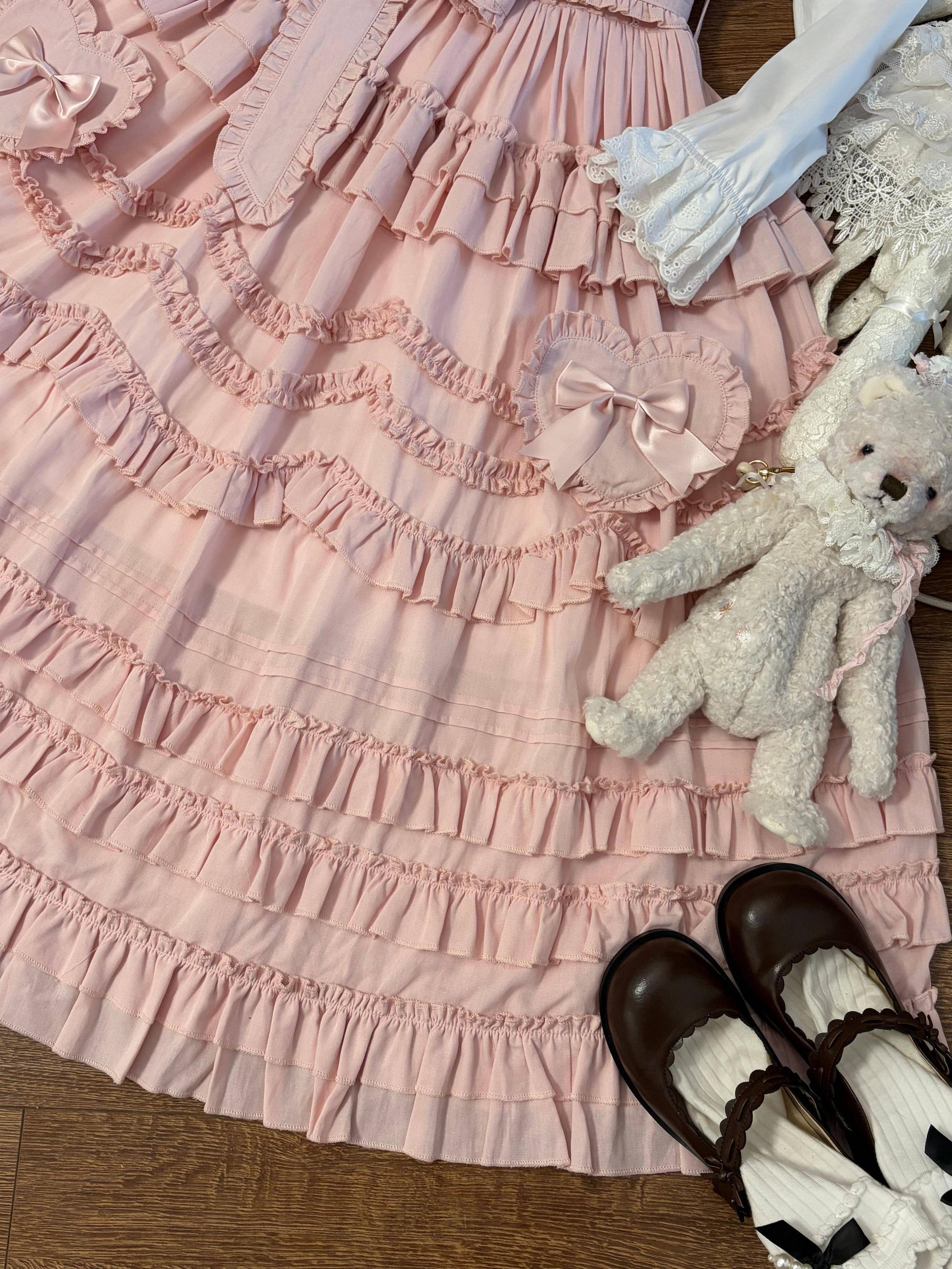 Loveheart - Solid Classic Lolita JSK Dress, Tiered Hem 44486:810078