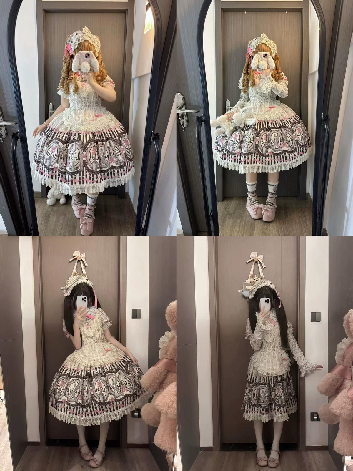 Clara Table - Dark Sweet Lolita SK & JSK Dress Set, Candelabra Tableware Print 45979:870493