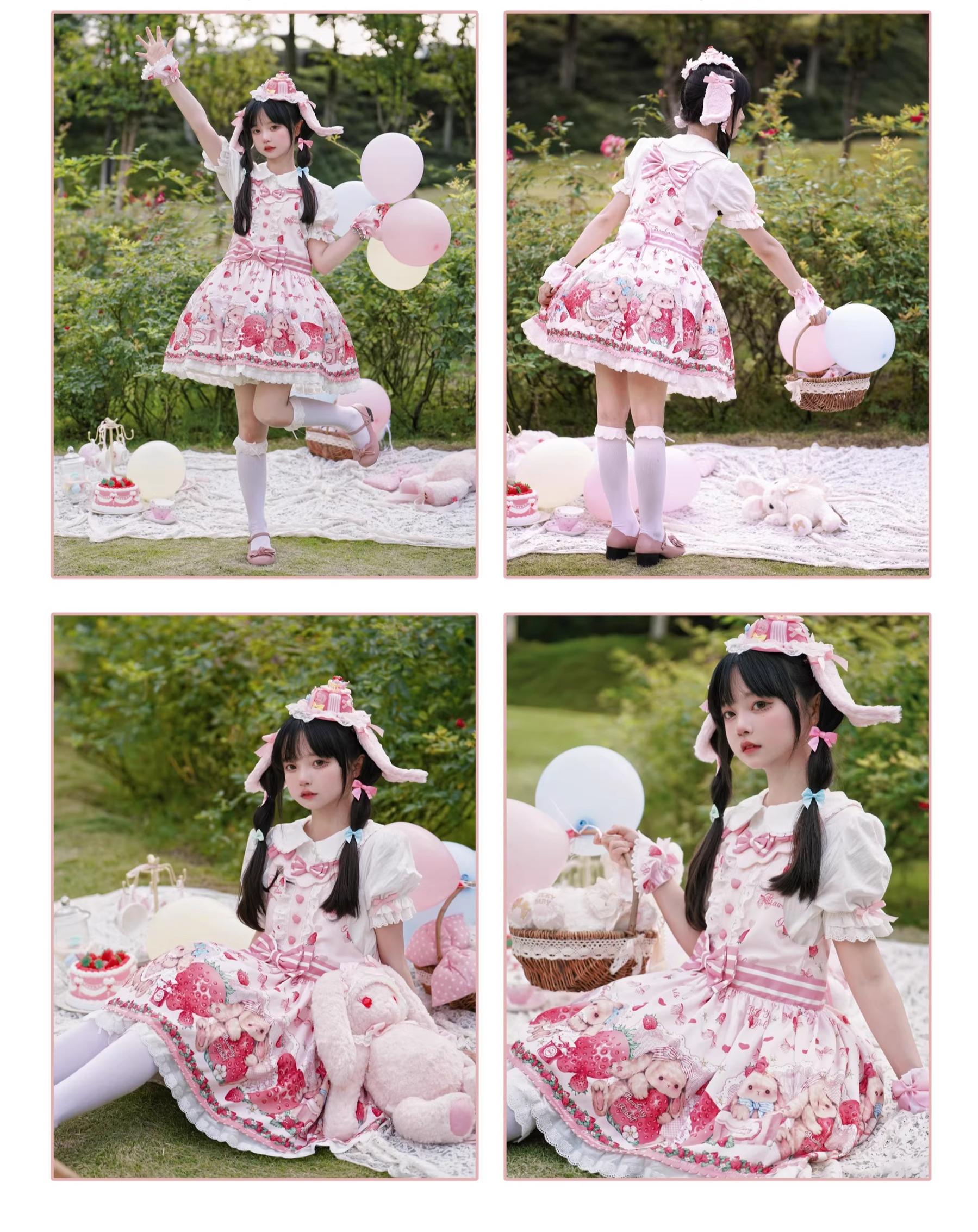 Rabbit Berry Gift Box - Sweet Lolita Cotton Shirt, Peter Pan Collar 44491:810975