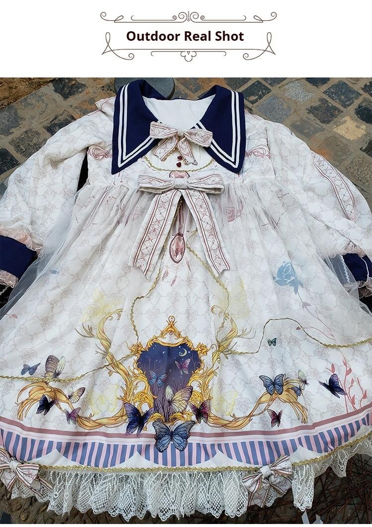 OCELOT~Classic Lolita OP Sailor Collar Elegant Lolita Dress 40422:660972